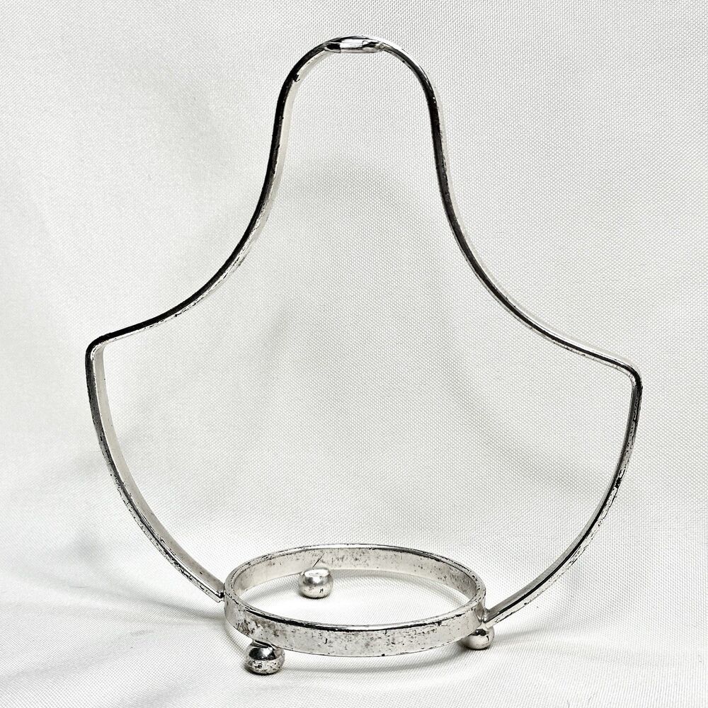 Vintage Holder Stand Cradle Barware Italian Silverplate Metal Retro 50s 60s MCM